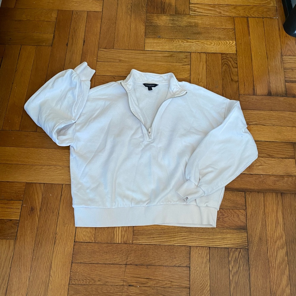 Banana Republic White Half-Zip Women's Sweater - XS